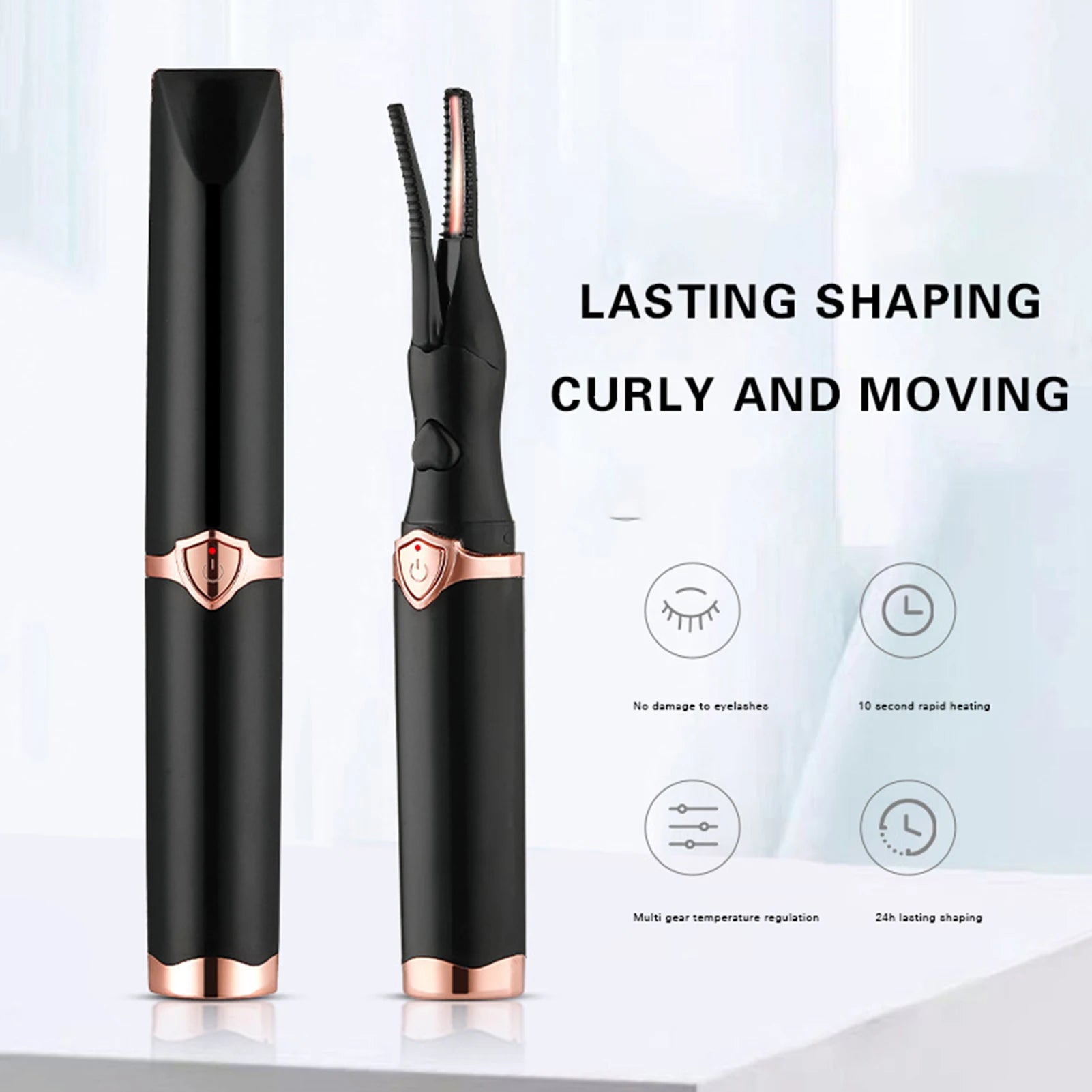Rechargeable Electric Eyelash Curler Fast Heating Handheld Eyelash Curler for Natural Lashes False Eyelashes